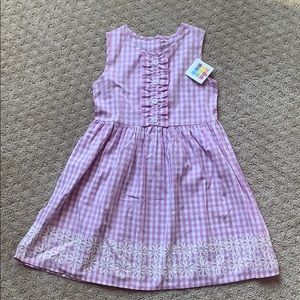 💜BNWT Lightweight Gingham & Floral Dress 5T